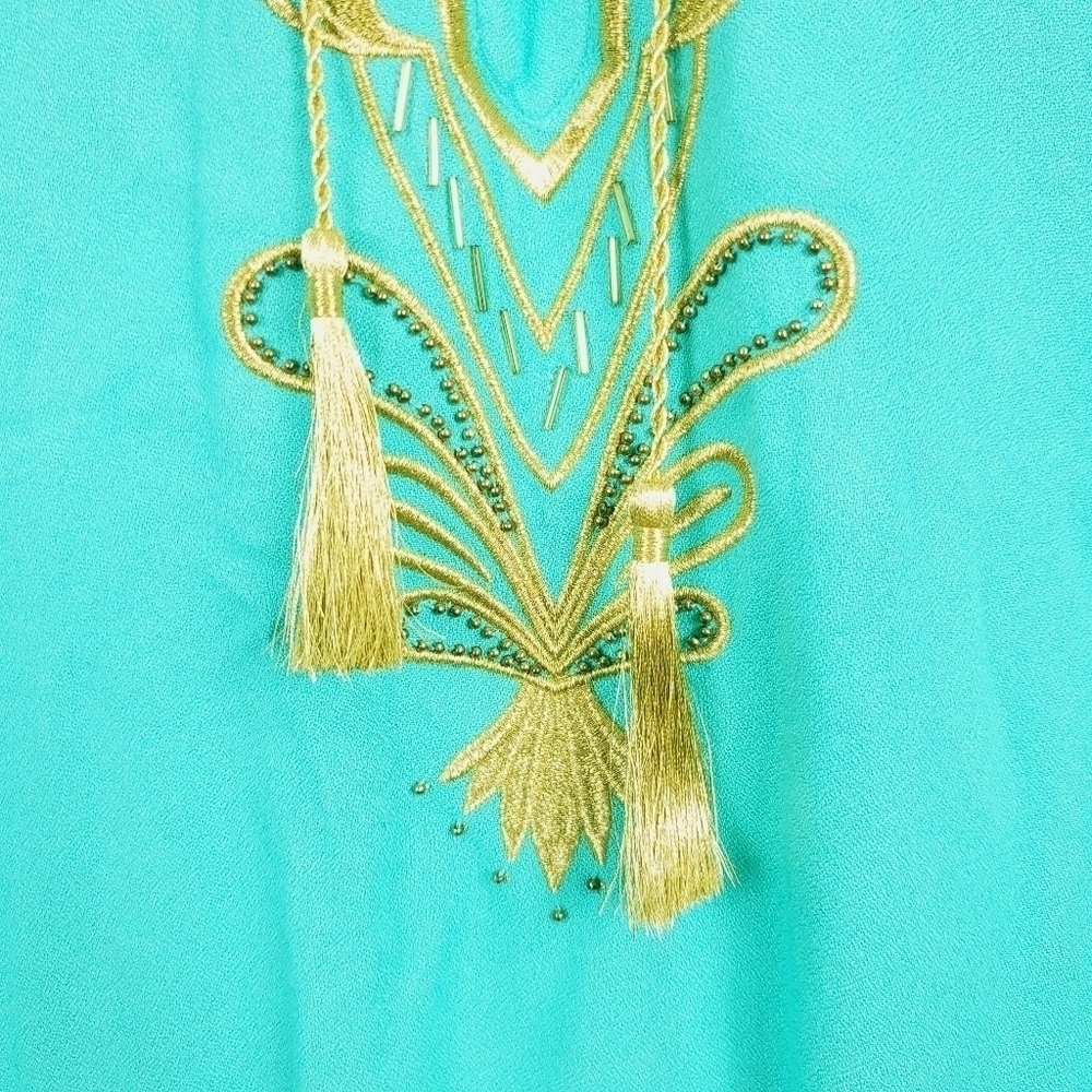 Lilly Pulitzer Chai Caftan sea side aqua sz s/m - Picture 4 of 11
